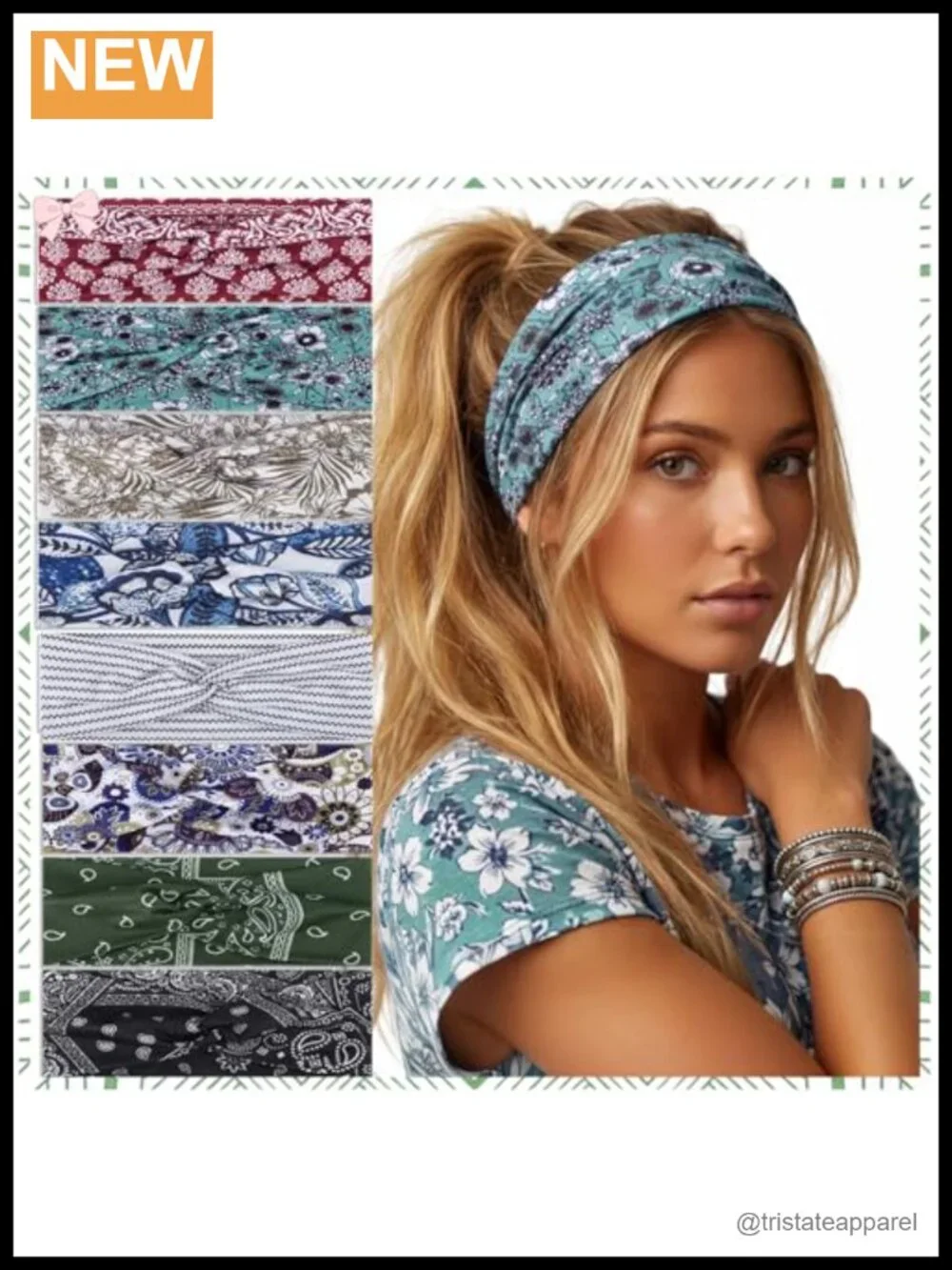 8 Pack Boho Knotted Stretchy Headbands for Women